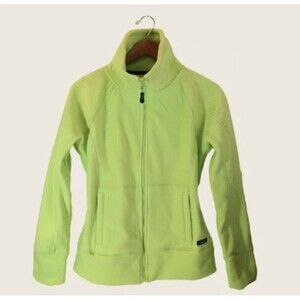 Women's Calvin Klein Performance Sz XXL Zip Up Fleece Jacket Green funnel neck